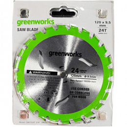 Диск Пильный по дереву Greenworks 120*9,5мм 2952507